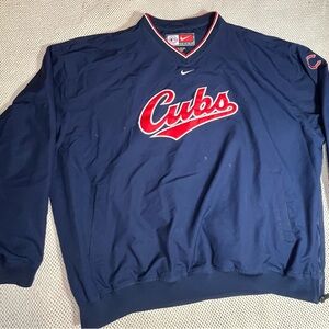 Cubs Vintage MLB Nike Team
Windbreaker Pullover Mens XXL 
Blue Center Swoosh